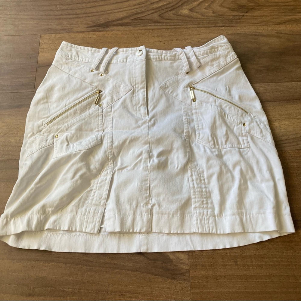 Vtg 90s Jamie Sadock White Flared Tennis Skirt Sz 6